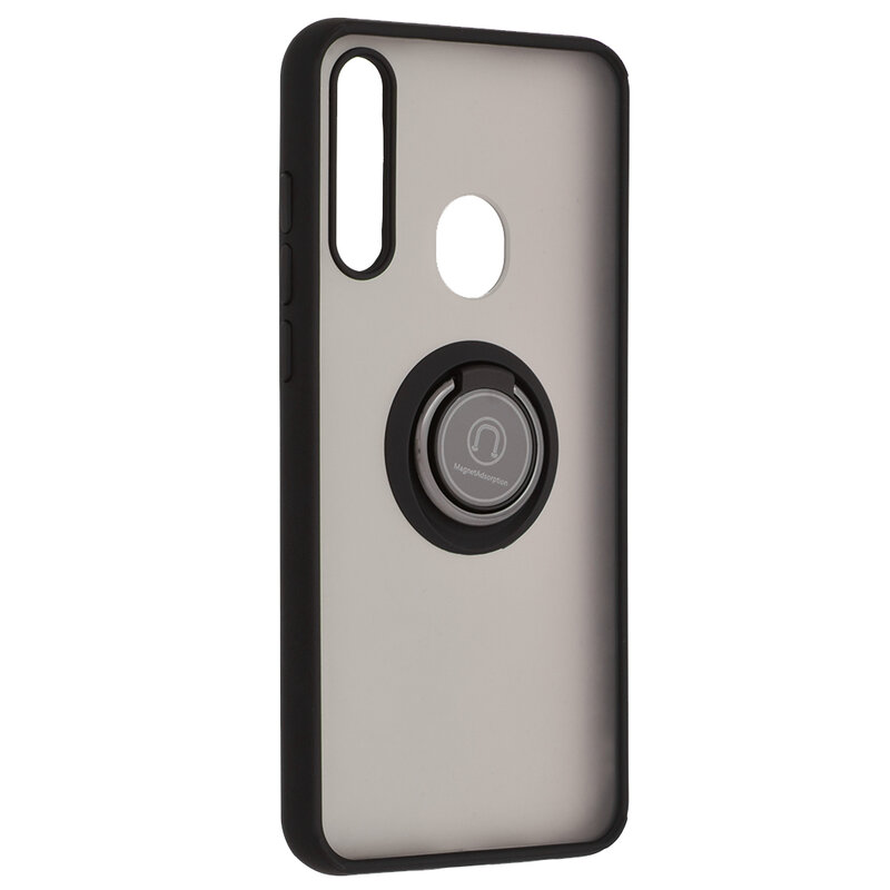 Husa Huawei Y6p Mobster Glinth Cu Inel Suport Stand Magnetic - Negru