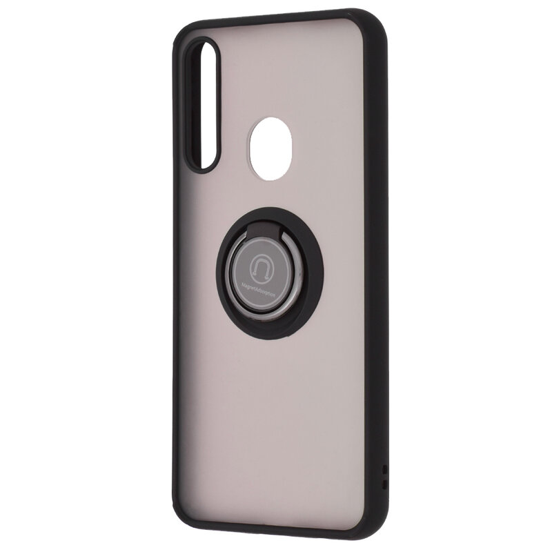 Husa Huawei Y6p Mobster Glinth Cu Inel Suport Stand Magnetic - Negru