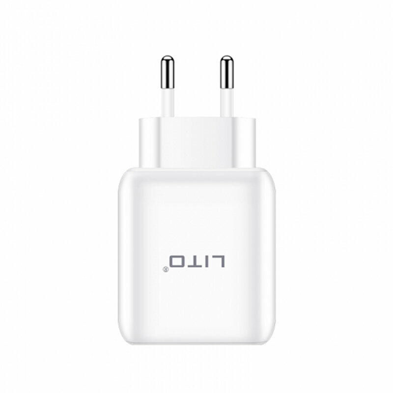 Incarcator Priza Lito QO-101 USB QC3.0 Cu Lumina LED 3A + Cablu De Tip USB / Lightning - Alb