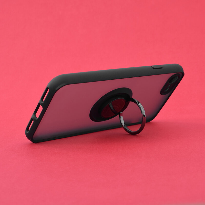 Husa iPhone 7 Techsuit Glinth Cu Inel Suport Stand Magnetic - Negru