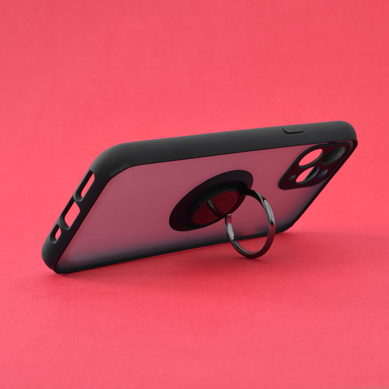 Husa iPhone 11 Pro Techsuit Glinth Cu Inel Suport Stand Magnetic - Negru