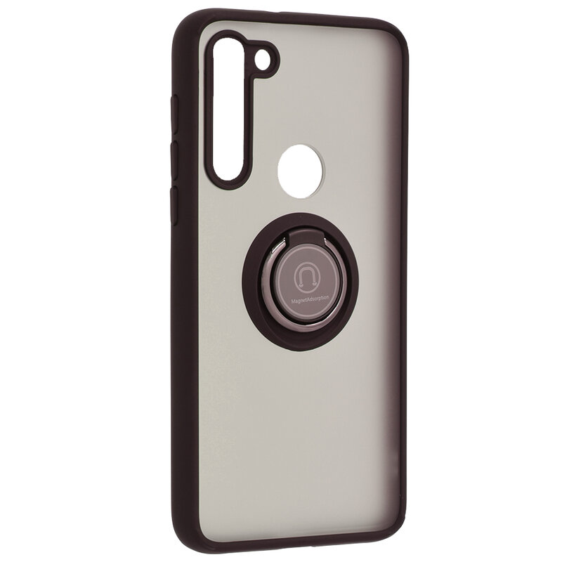 Husa Motorola Moto G8 Power Lite Techsuit Glinth cu inel suport stand magnetic, negru