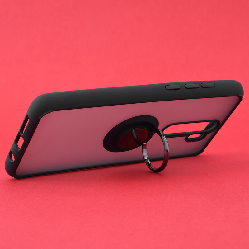 Husa Xiaomi Redmi Note 8 Pro Techsuit Glinth Cu Inel Suport Stand Magnetic - Negru