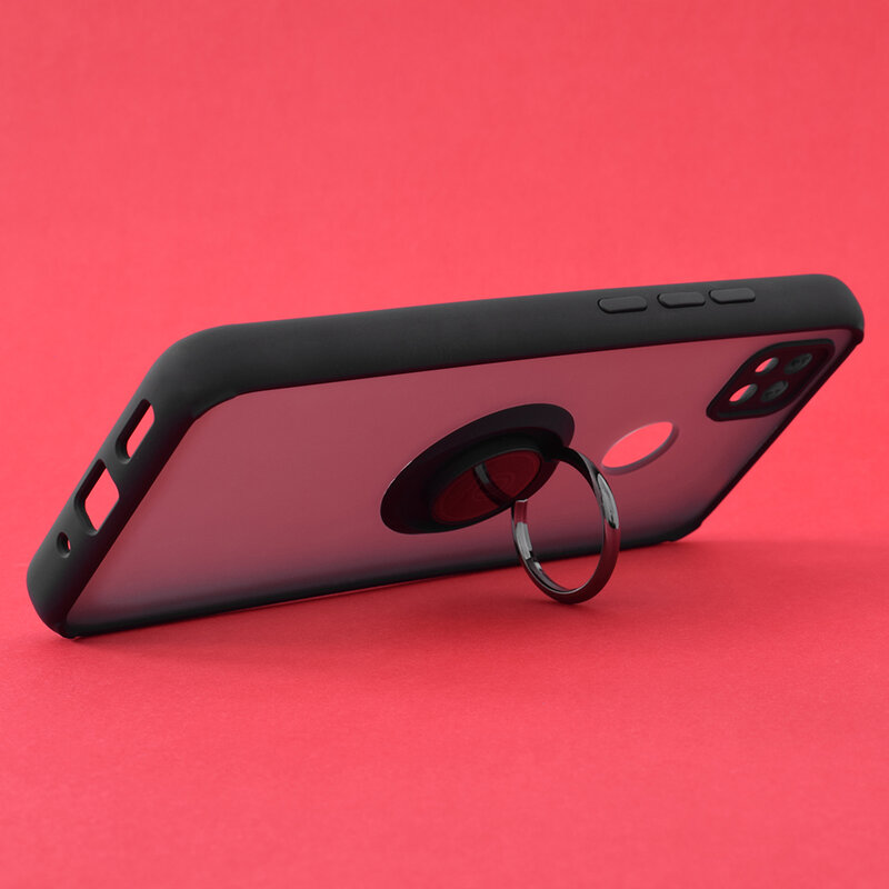 Husa Xiaomi Redmi 9C Techsuit Glinth Cu Inel Suport Stand Magnetic - Negru