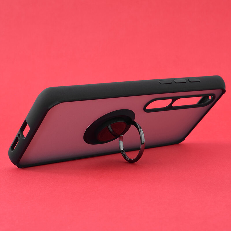 Husa Xiaomi Mi 10 Mobster Glinth Cu Inel Suport Stand Magnetic - Negru