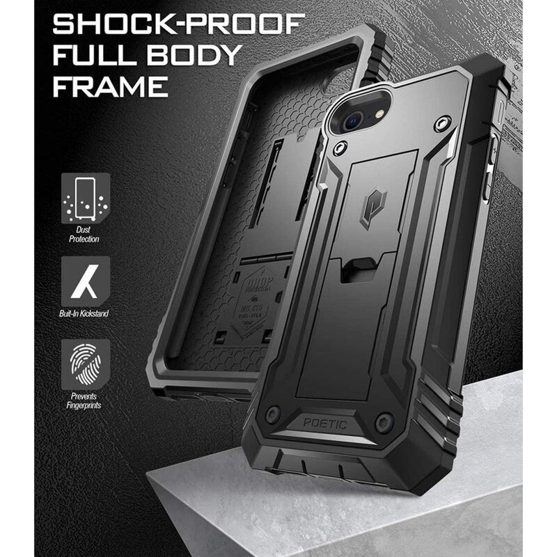 [Pachet 360°] Husa iPhone 7 Poetic Revolution + Folie Ecran - Negru