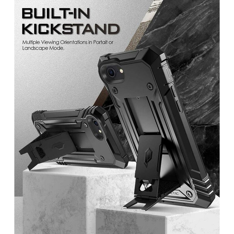 [Pachet 360°] Husa iPhone 7 Poetic Revolution + Folie Ecran - Negru