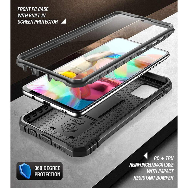 [Pachet 360°] Husa Samsung Galaxy A71 Poetic Revolution + Folie Ecran - Negru