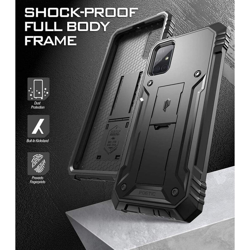 [Pachet 360°] Husa Samsung Galaxy A71 Poetic Revolution + Folie Ecran - Negru