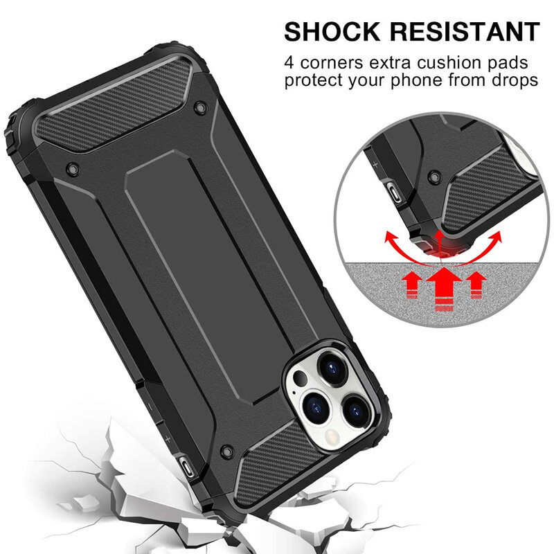 Husa iPhone 12 Pro Max Techsuit Hybrid Armor, negru