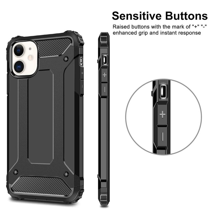 Husa iPhone 12 mini Techsuit Hybrid Armor, negru