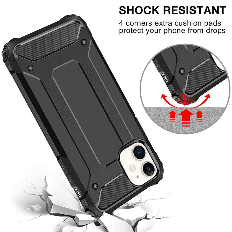 Husa iPhone 12 mini Techsuit Hybrid Armor, negru