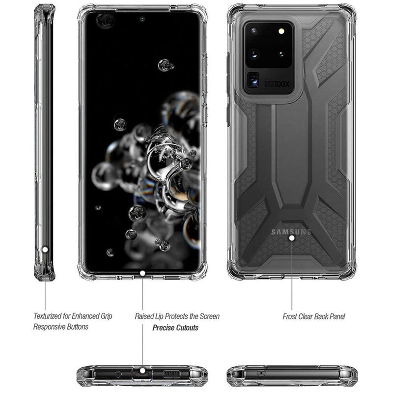 Husa Samsung Galaxy S20 Ultra 5G Poetic Affinity Transparenta - Negru