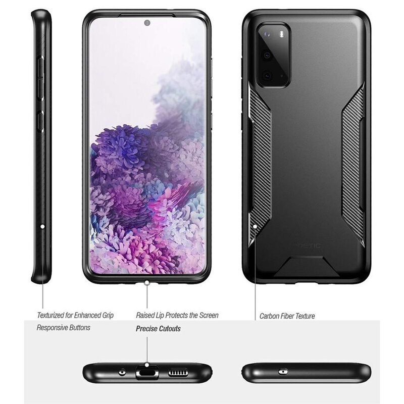 Husa Samsung Galaxy S20 5G Poetic Karbon Shield - Negru