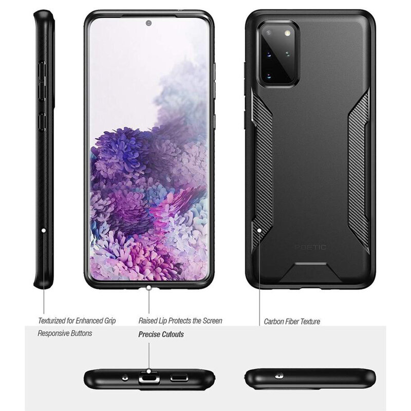 Husa Samsung Galaxy S20 Plus 5G Poetic Karbon Shield - Negru