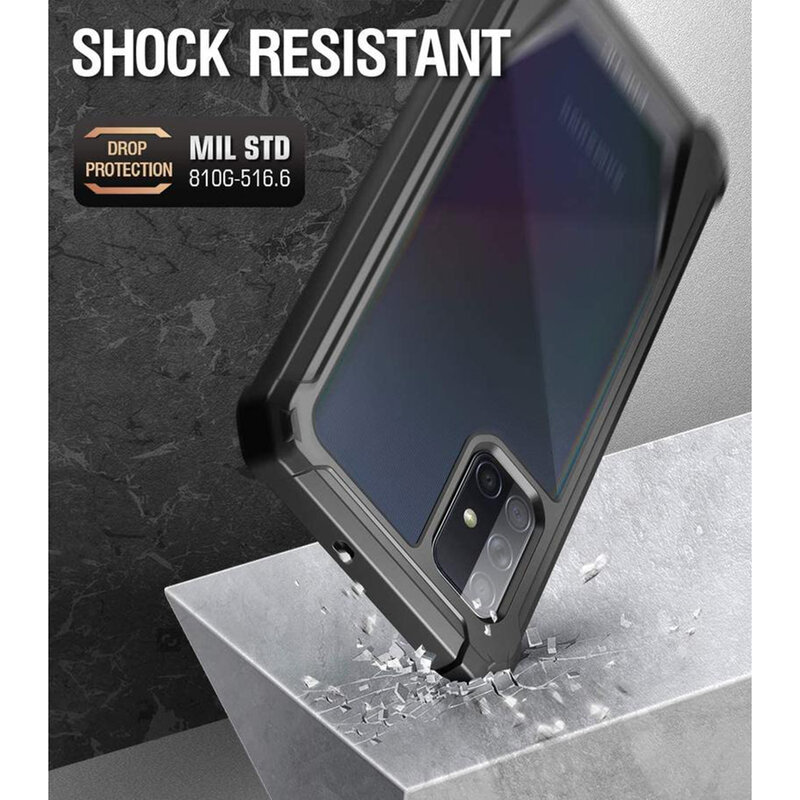 [Pachet 360°] Husa Samsung Galaxy A71 Poetic Guardian + Folie Ecran - Negru