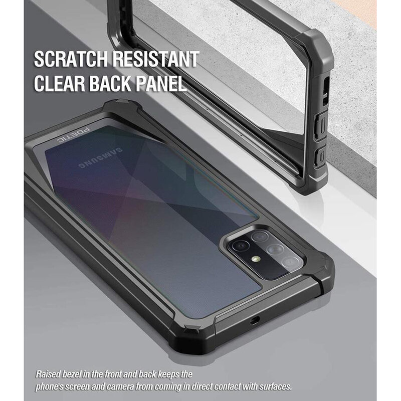 [Pachet 360°] Husa Samsung Galaxy A71 Poetic Guardian + Folie Ecran - Negru