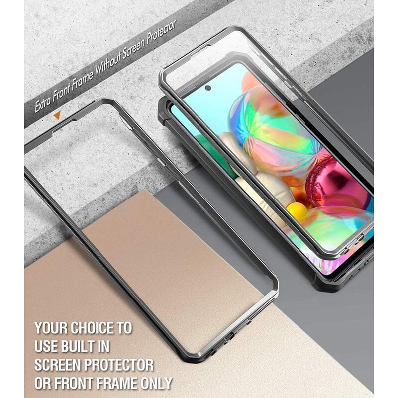 [Pachet 360°] Husa Samsung Galaxy A71 Poetic Guardian + Folie Ecran - Negru