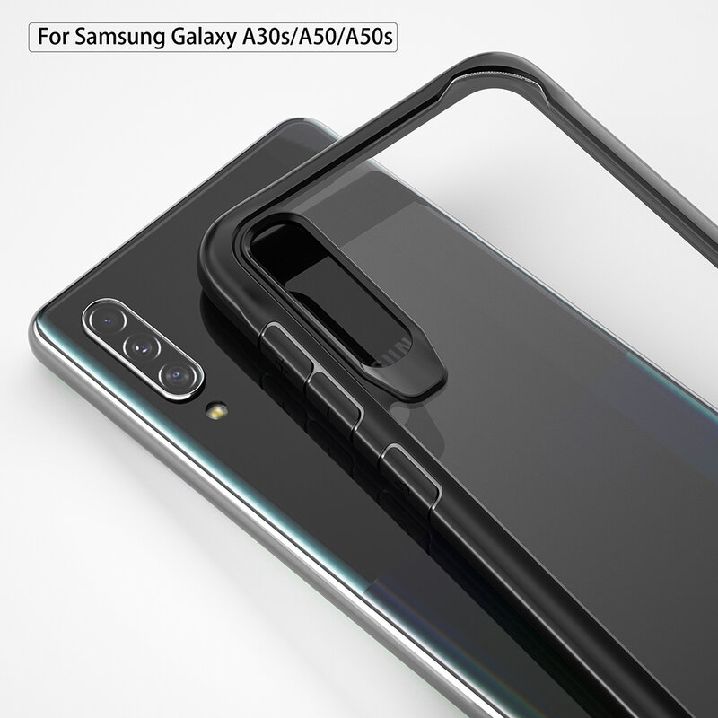 Husa Samsung Galaxy A30s Mobster Glaast Series Transparenta - Negru