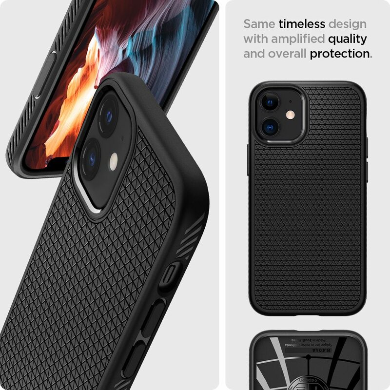 Husa iPhone 12 Spigen Liquid Air - Matte Black