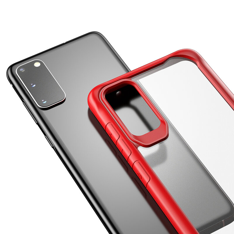 Husa Samsung Galaxy S20 Mobster Glaast Series Transparenta - Negru