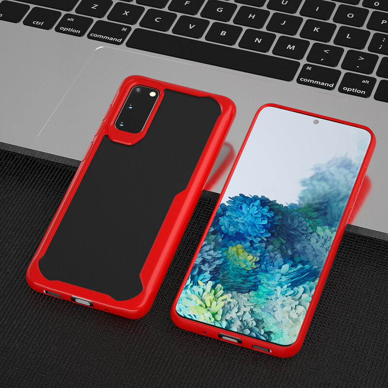 Husa Samsung Galaxy S20 Mobster Glaast Series Transparenta - Negru