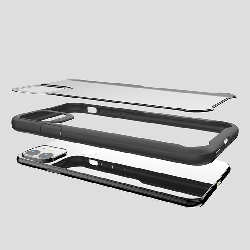 Husa Samsung Galaxy S20 Mobster Glaast Series Transparenta - Negru