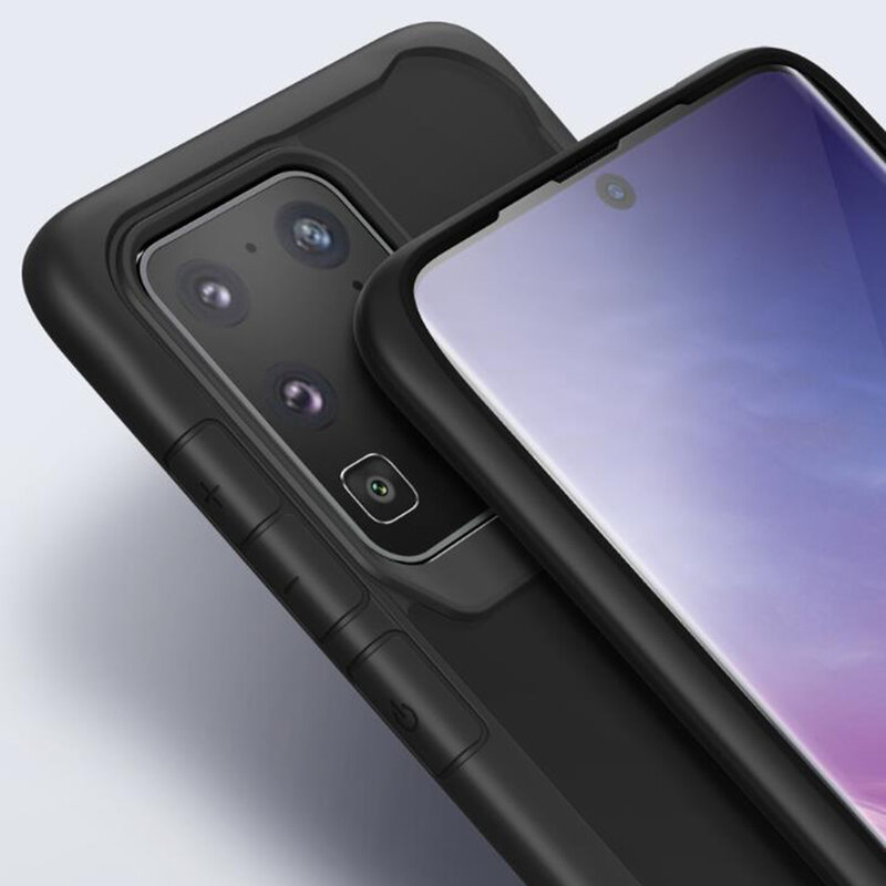 Husa Samsung Galaxy S20 Ultra 5G Mobster Glaast Series Transparenta - Negru