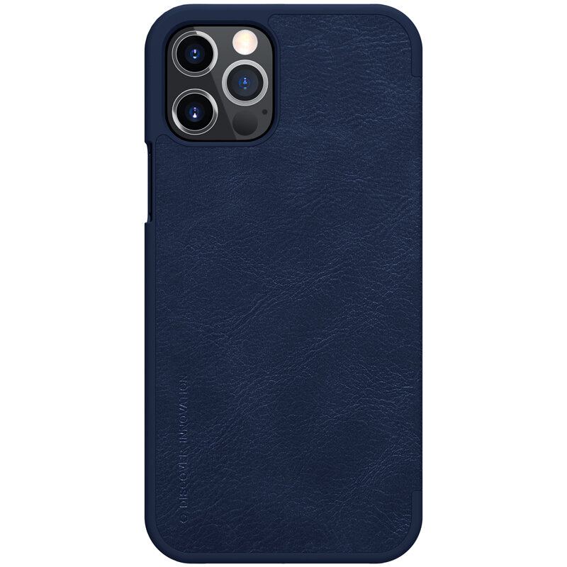 Husa iPhone 12 Pro Nillkin QIN Leather, albastru