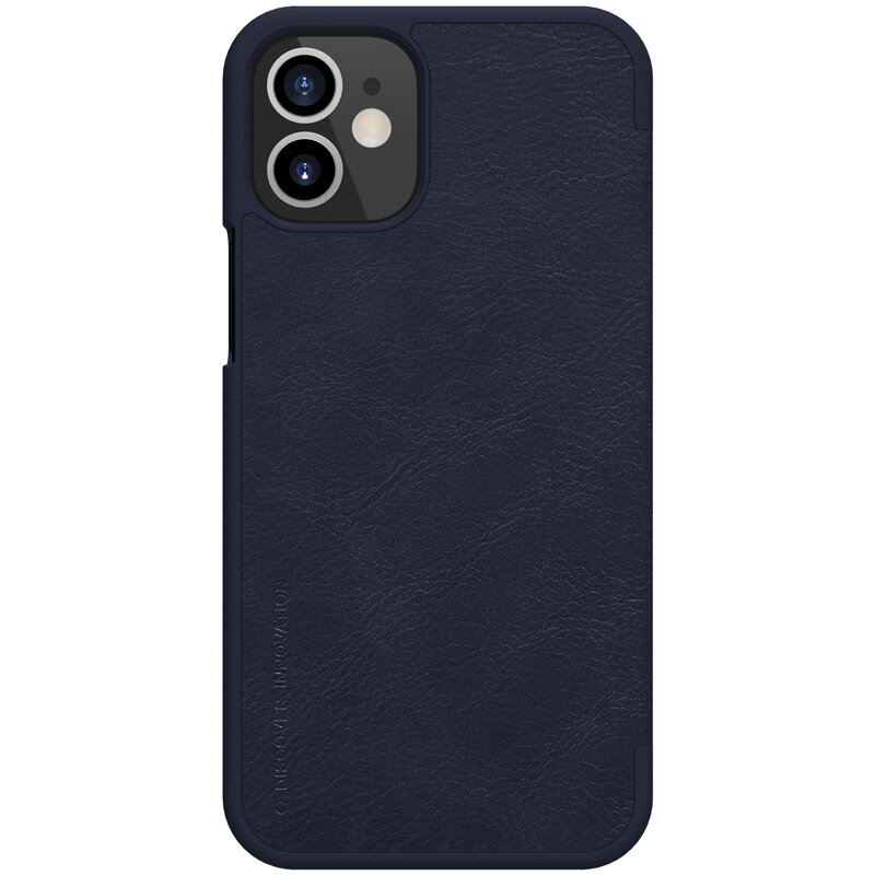Husa iPhone 12 Nillkin QIN Leather, albastru