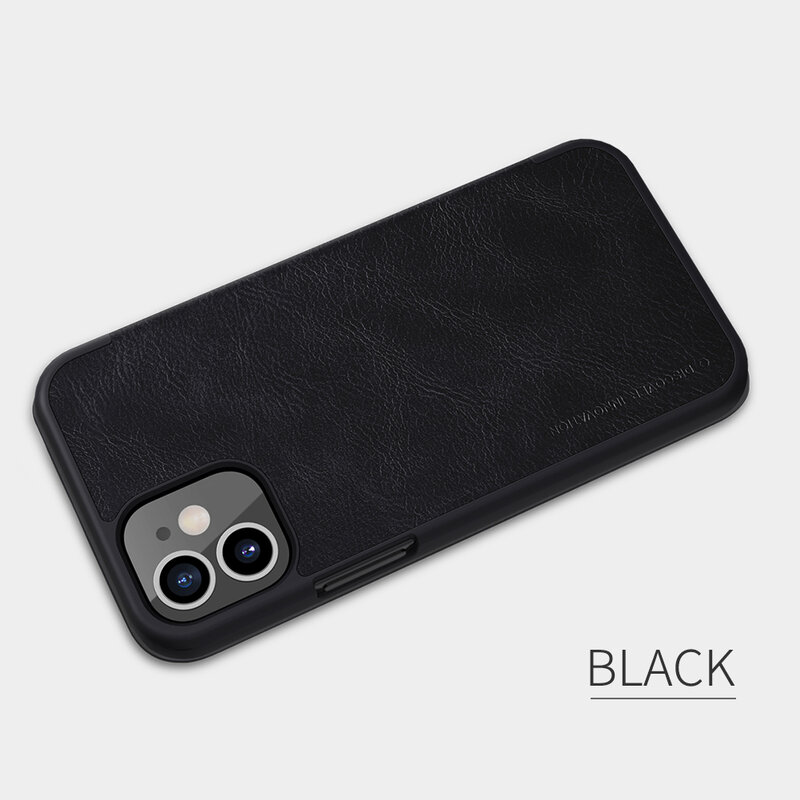 Husa iPhone 12 Nillkin QIN Leather, negru