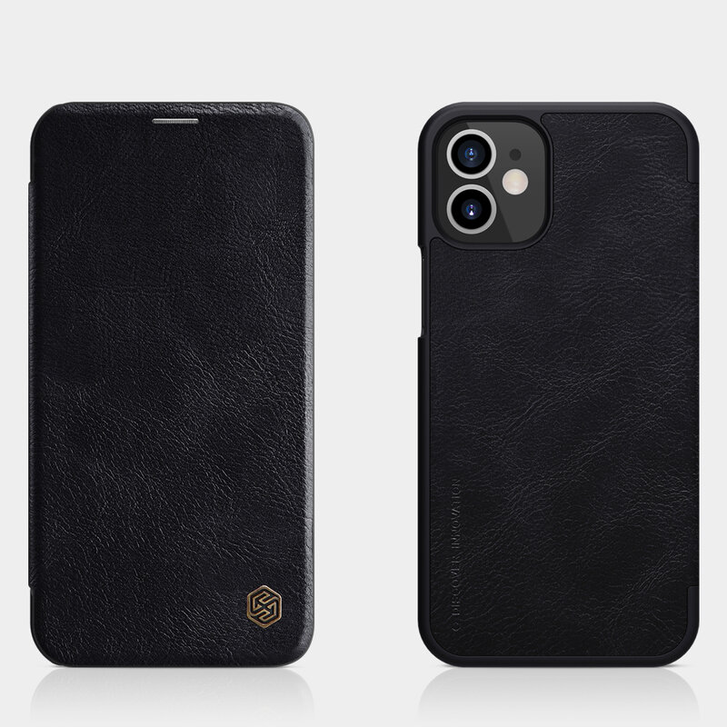 Husa iPhone 12 Nillkin QIN Leather, negru