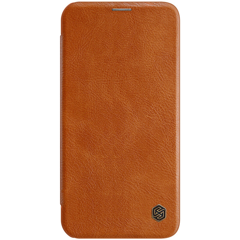Husa iPhone 12 Pro Nillkin QIN Leather, maro