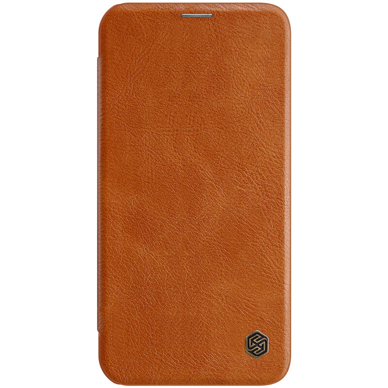 Husa iPhone 12 Pro Max Nillkin QIN Leather, maro