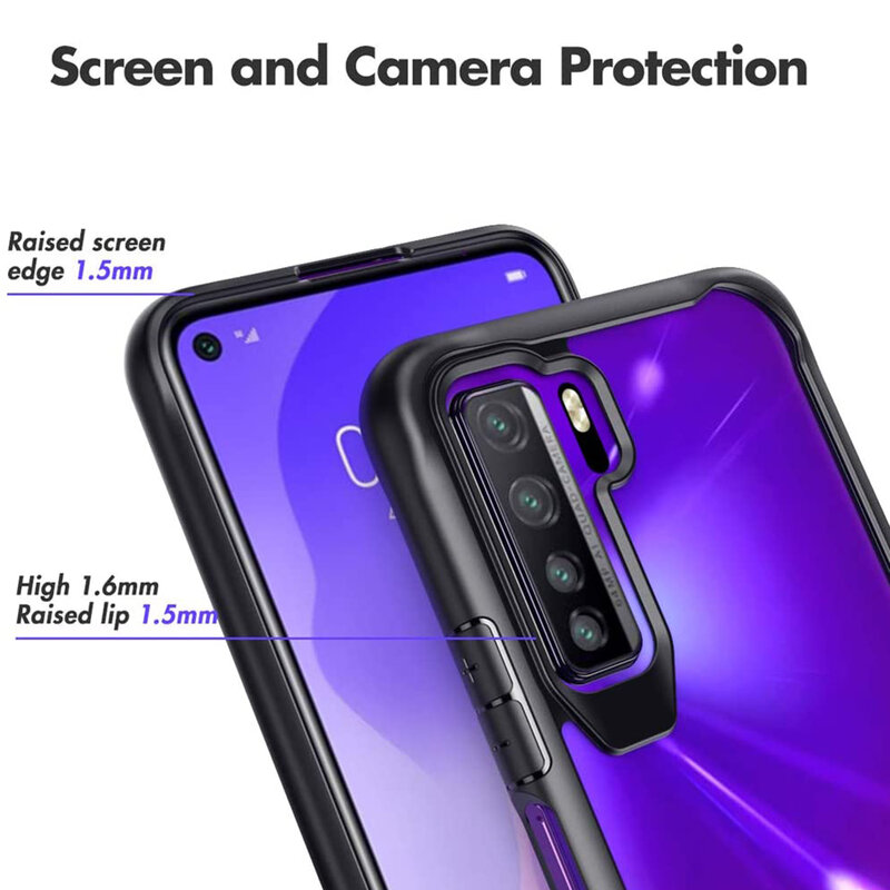 Husa Huawei P40 Lite 5G Mobster Glaast Series Transparenta - Negru