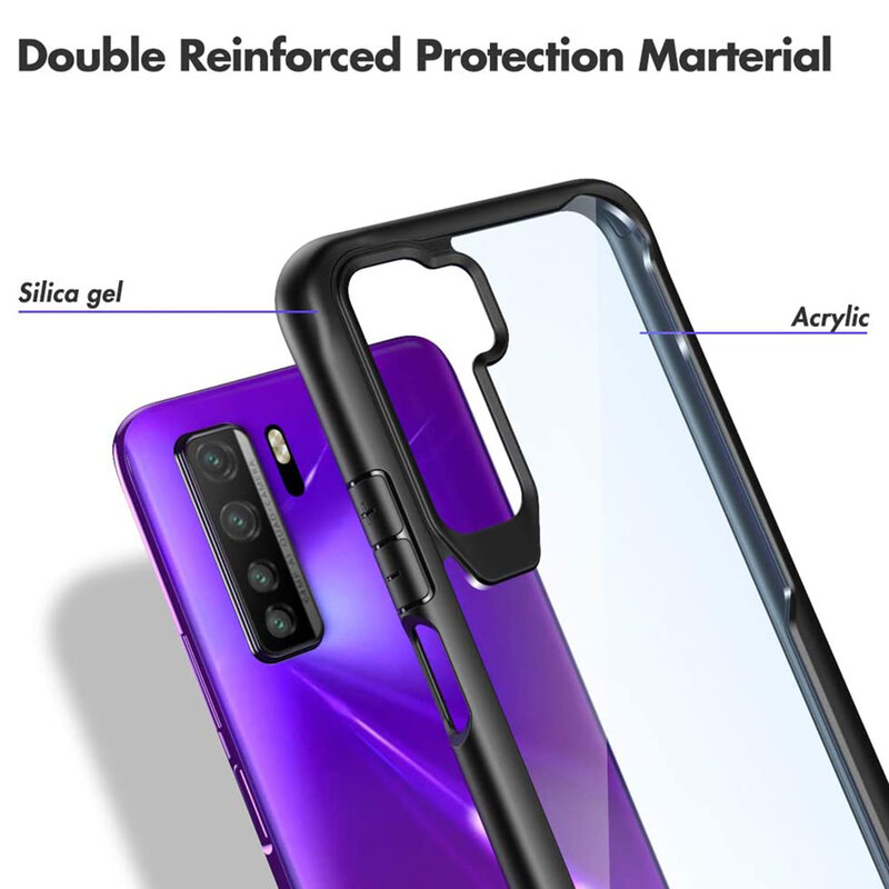 Husa Huawei P40 Lite 5G Mobster Glaast Series Transparenta - Negru