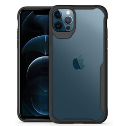 Husa iPhone 12 Pro Max Mobster Glaast Series Transparenta - Negru