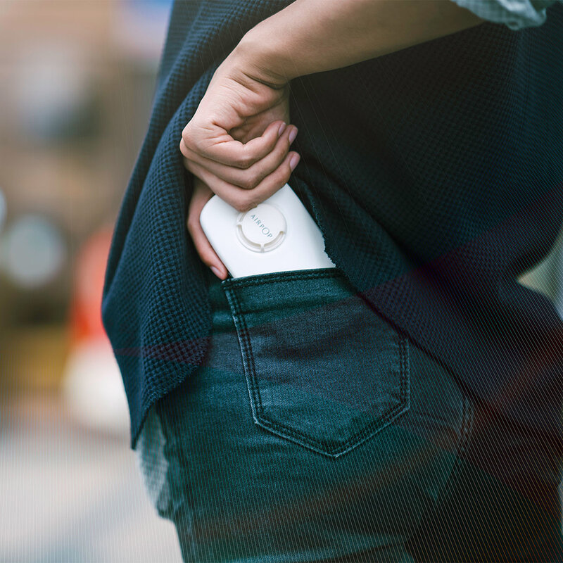 Toc masca de protectie reutilizabila Airpop, etui cu aerisire, alb