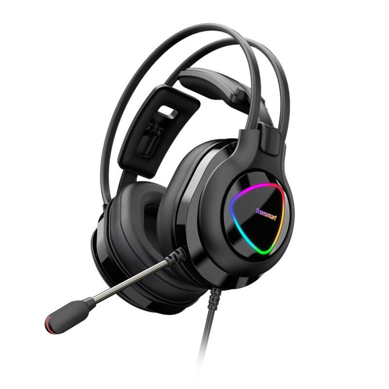 Casti On-Ear RGB Gaming Tronsmart Glary Alpha Multiplatforma 3.5mm Jack/USB - Negru