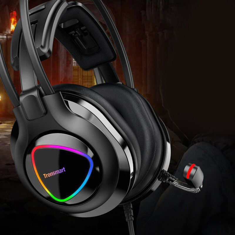 Casti On-Ear RGB Gaming Tronsmart Glary Alpha Multiplatforma 3.5mm Jack/USB - Negru