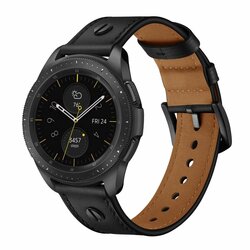 Curea Samsung Galaxy Watch 3 45mm Tech-Protect Screwband Fabricata Manual Din Piele Naturala - Black