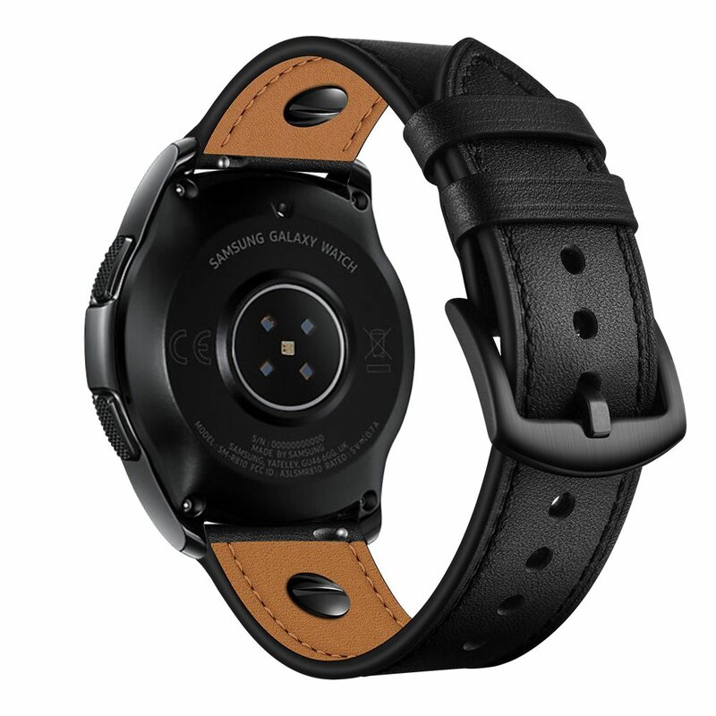 Curea Samsung Galaxy Watch 3 45mm Tech-Protect Screwband Fabricata Manual Din Piele Naturala - Black