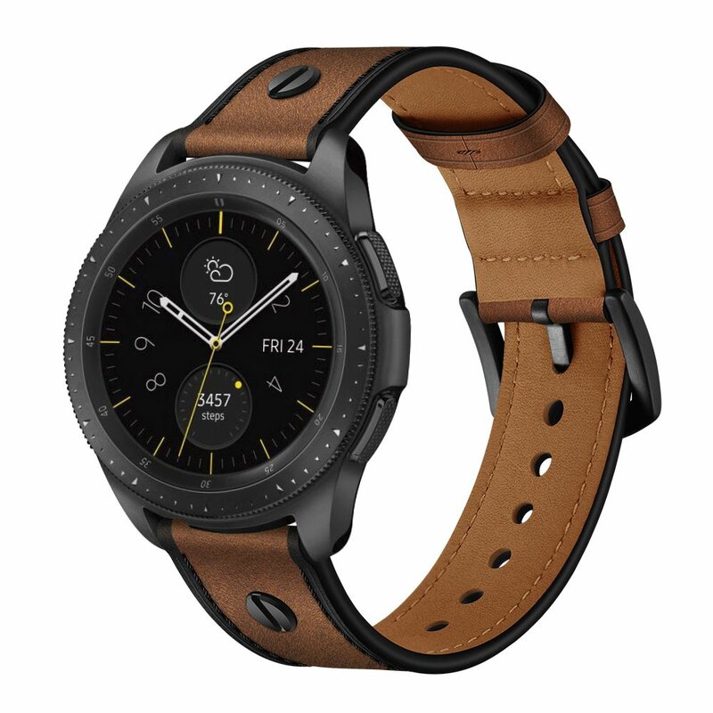 Curea Samsung Galaxy Watch 3 45mm Tech-Protect Screwband Fabricata Manual Din Piele Naturala - Brown