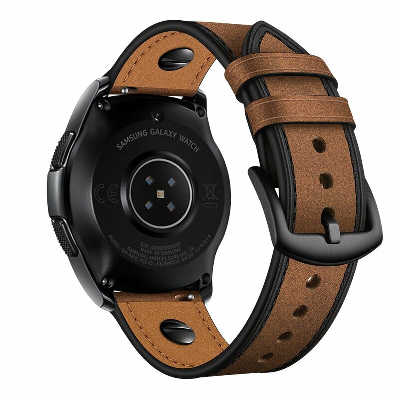 Curea Samsung Galaxy Watch 3 45mm Tech-Protect Screwband Fabricata Manual Din Piele Naturala - Brown