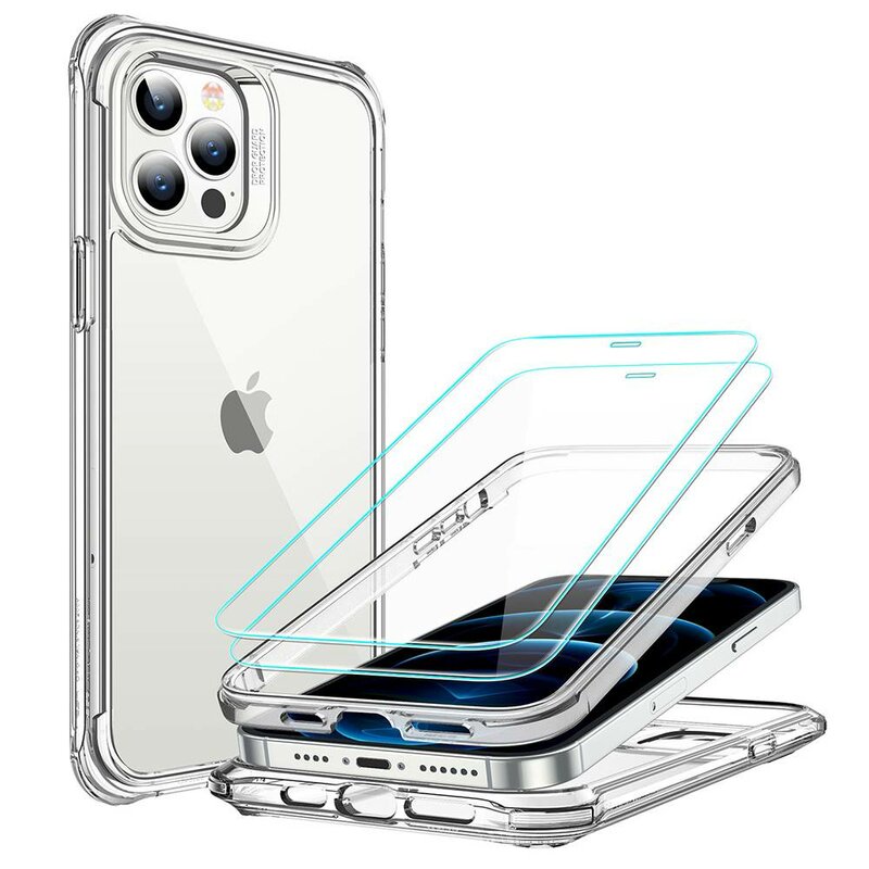 [Pachet 360°] Husa iPhone 12 Pro ESR Alliance + 2 Folii Sticla - Transparent