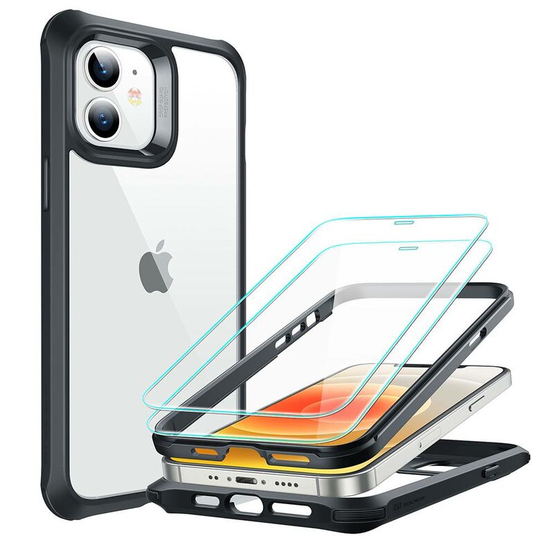 [Pachet 360°] Husa iPhone 12 mini ESR Alliance + 2 Folii Sticla - Negru 