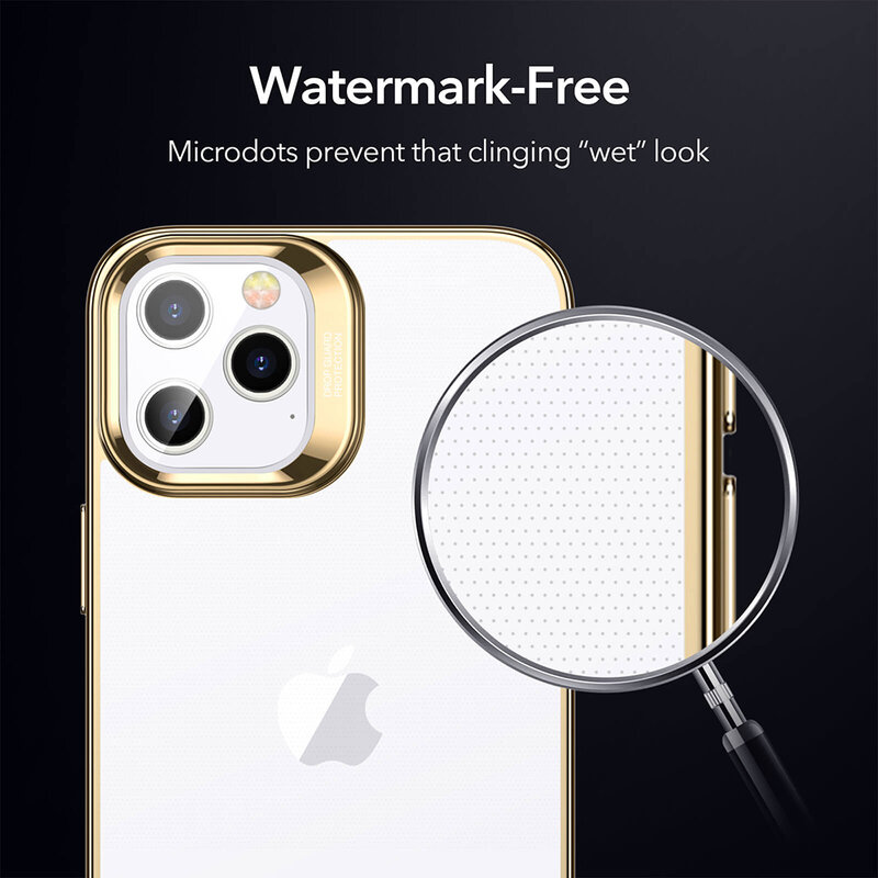 Husa iPhone 12 Pro ESR Halo Transparenta Cu Margini Colorate - Auriu