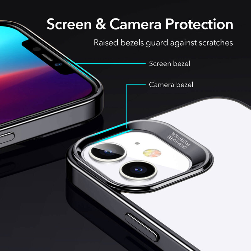 Husa iPhone 12 mini ESR Halo Transparenta Cu Margini Colorate - Negru