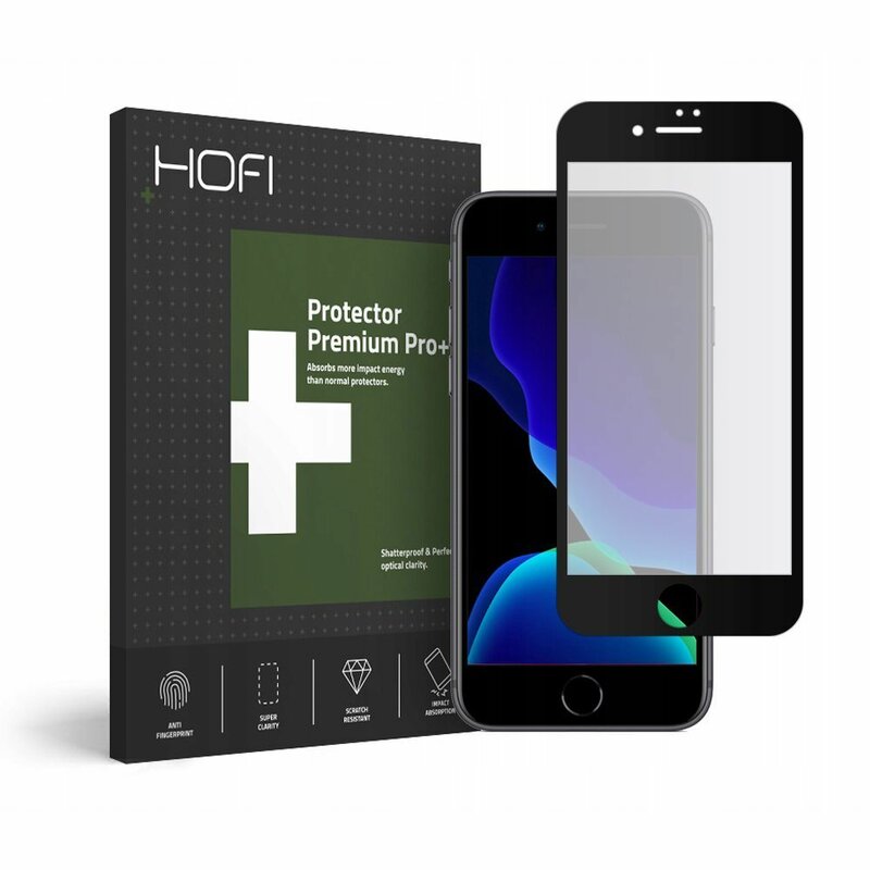 Folie iPhone 6 / 6S Hofi UltraFlex Glass Din Sticla Hibrida Flexibila 9H - Black
