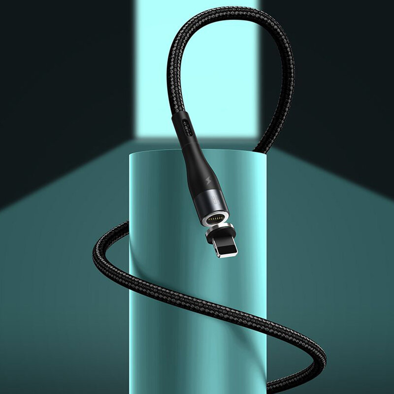 Cablu De Date Baseus Zinc Magnetic Cu Incarcare Rapida Lightning 3A 1m - CALXC-KG1 - Negru